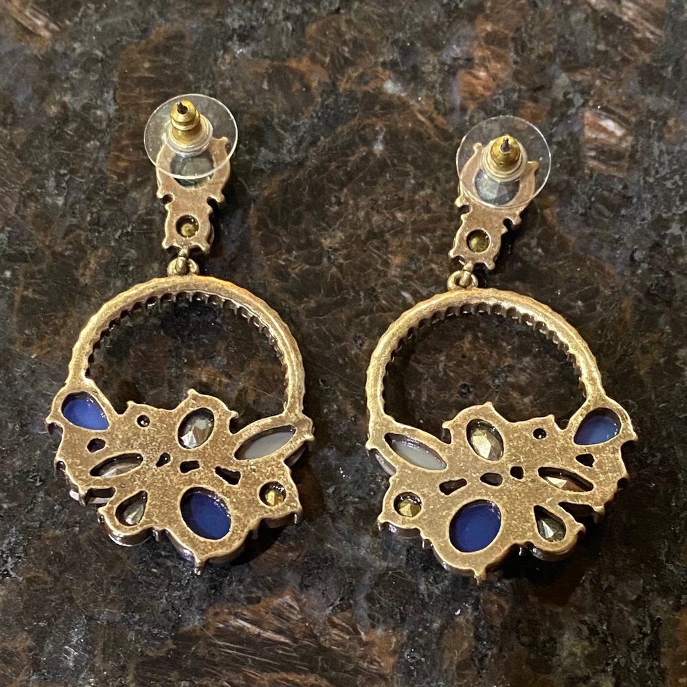 Multi Color Jewel & Rhinestone Earrings - Picture 2 of 3